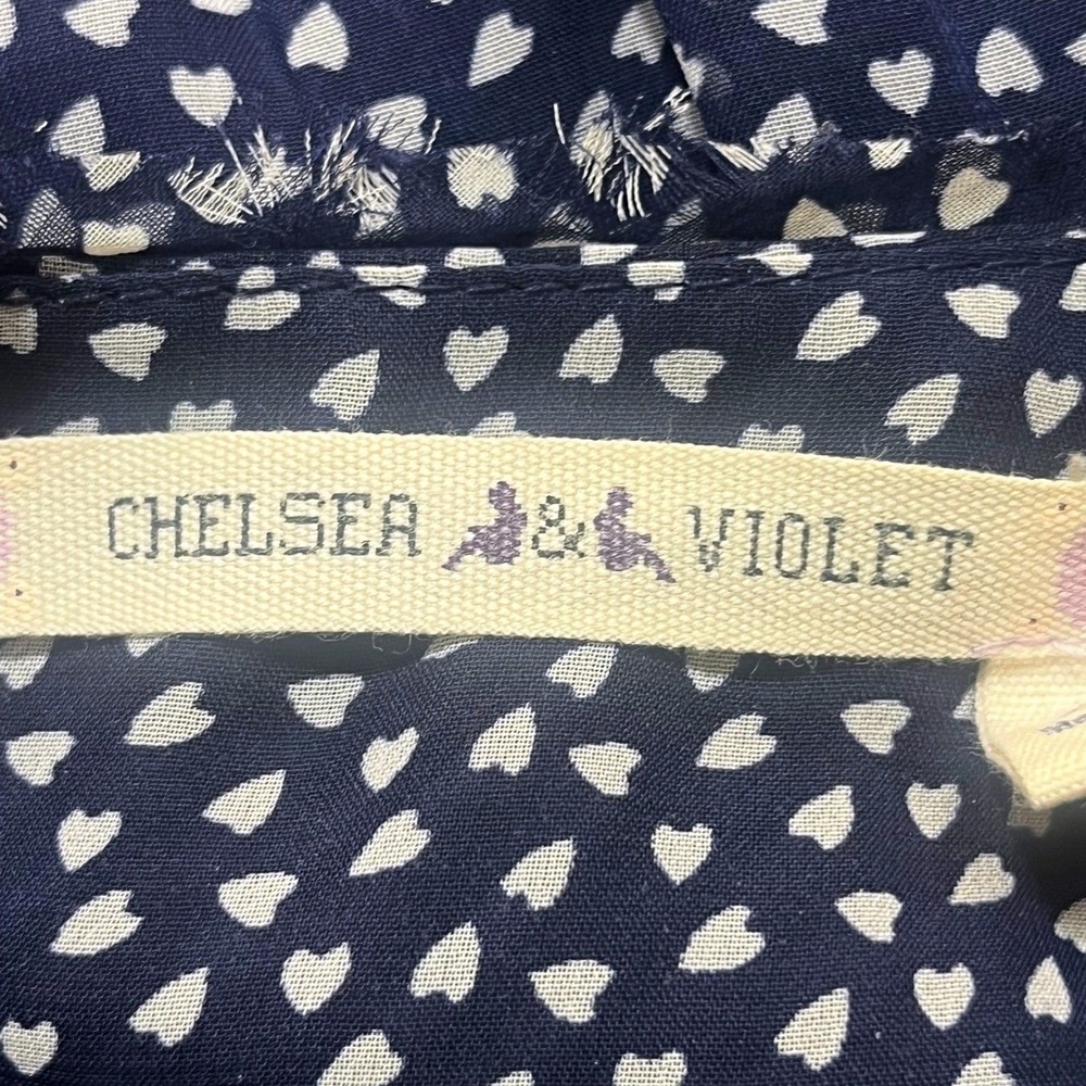 Chelsea & Violet Navy Heart Print‎ Sleeveless Feminine Summer Maxi Dress XS - Picture 6 of 9